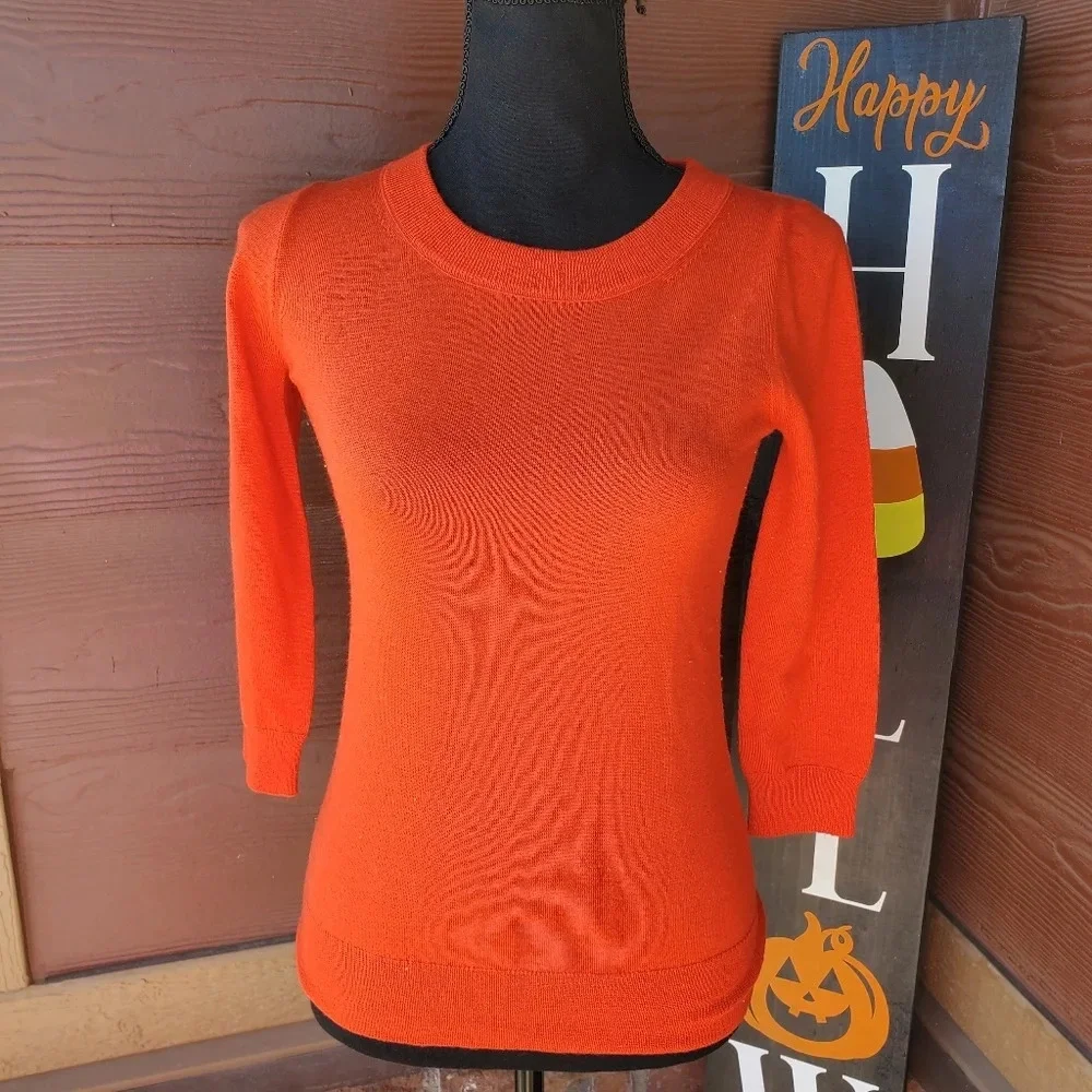 J.CREW Three-quarter Sleeve Everyday Merino Wool Crewneck Sweater Sz XS